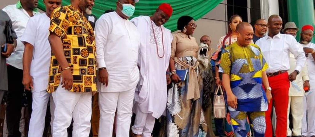 Gov. Ugwuanyi, PDP National Secretary, Anambra Stakeholders Meet in Enugu